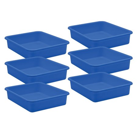 TEACHER CREATED RESOURCES Blue Large Plastic Letter Tray, 6PK 20437